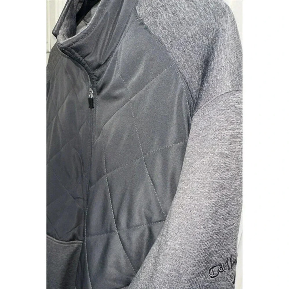 Callaway Men’s L Full Zip Weather Series Jacket Gray w/Dark Gray Quilted Panel - Picture 1 of 9